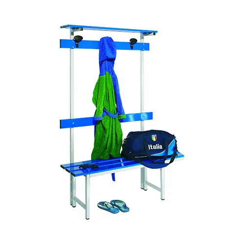 Panca con cappelliera in alluminio 1  metro