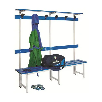 Panca con cappelliera in alluminio 2  metri