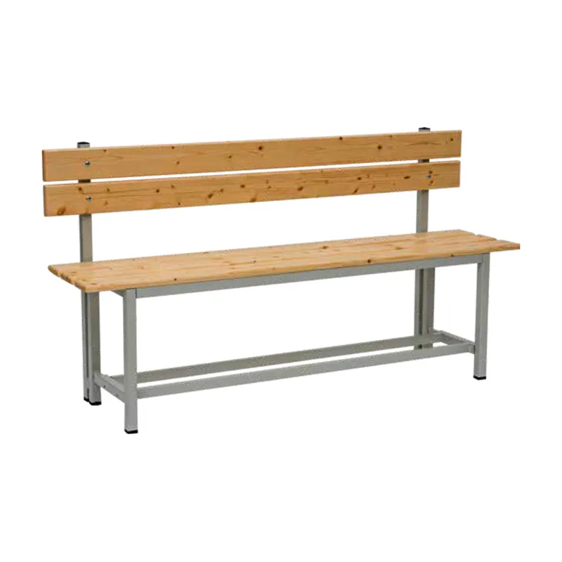 Panca con schienale e doghe in legno